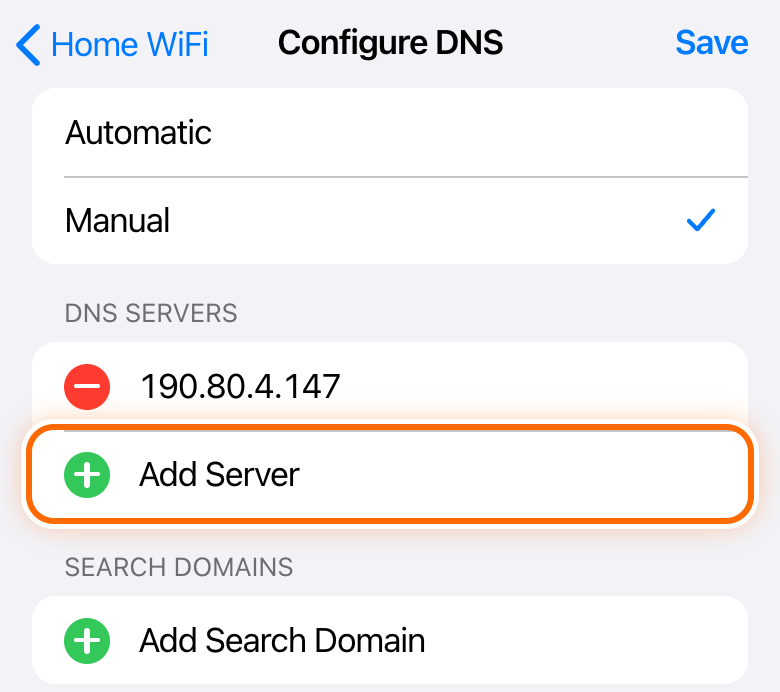 Add Server circled